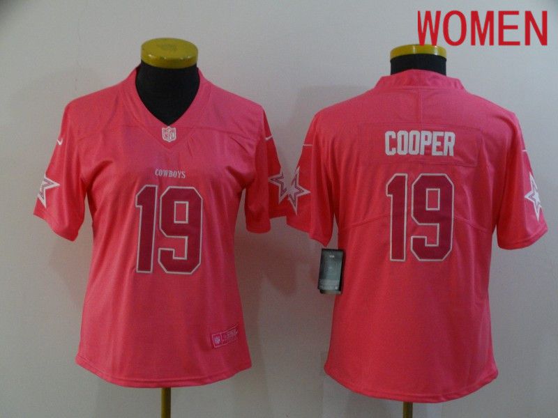 Women Dallas cowboys 19 Cooper Pink Nike Vapor Untouchable Limited 2020 NFL Nike Jerseys